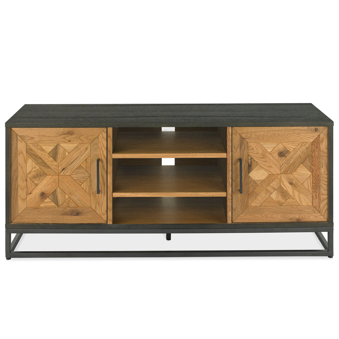 Bentley Designs Indus Rustic Oak & Peppercorn Entertainment Unit