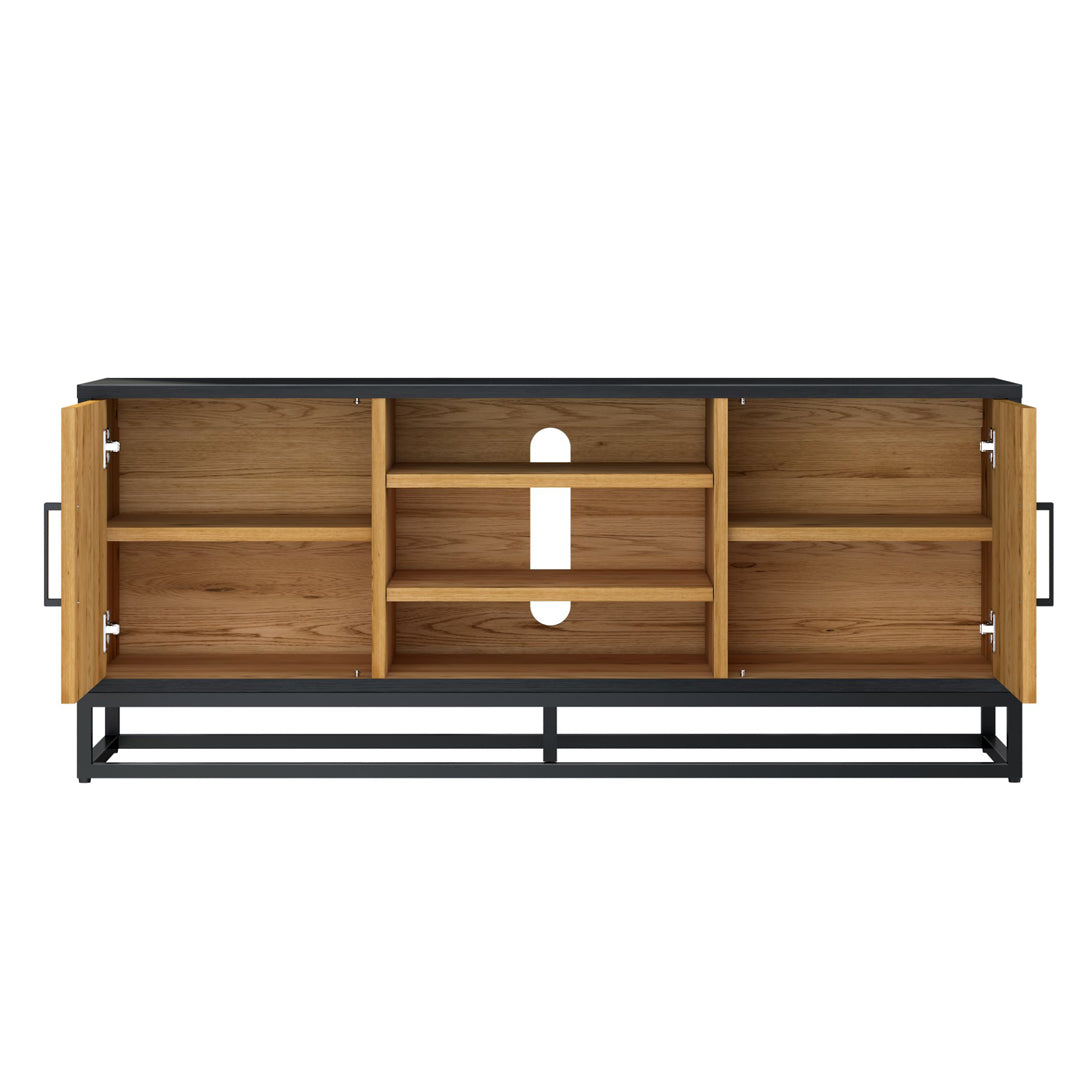 Bentley Designs Indus Rustic Oak & Peppercorn Entertainment Unit