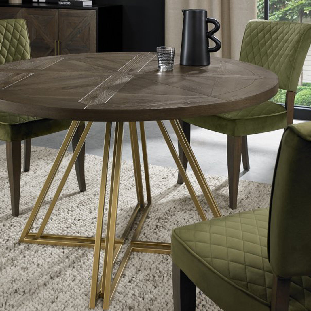 Bentley Designs Athena Fumed Oak 4 Seater Circular Dining Table