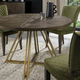 Bentley Designs Athena Fumed Oak 4 Seater Circular Dining Table