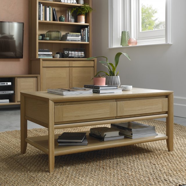 Bentley Designs Bergen Oak Coffee Table With Drawer