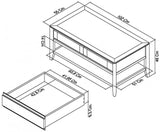 Bentley Designs Bergen Oak Coffee Table With Drawer
