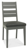 Bentley Designs Oakham Dark Grey Chair - Dark Grey Bonded Leather (Pair)