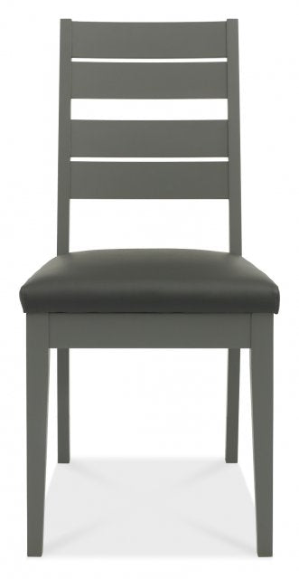 Bentley Designs Oakham Dark Grey Chair - Dark Grey Bonded Leather (Pair)