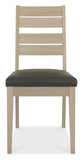 Bentley Designs Oakham Scandi Oak Chair - Dark Grey Bonded Leather (Pair)