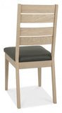 Bentley Designs Oakham Scandi Oak Chair - Dark Grey Bonded Leather (Pair)