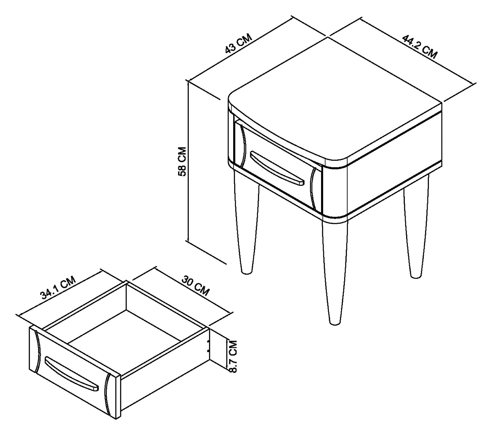Bentley Designs Larsen Scandi Oak & Soft Grey 1 Drawer Nightstand