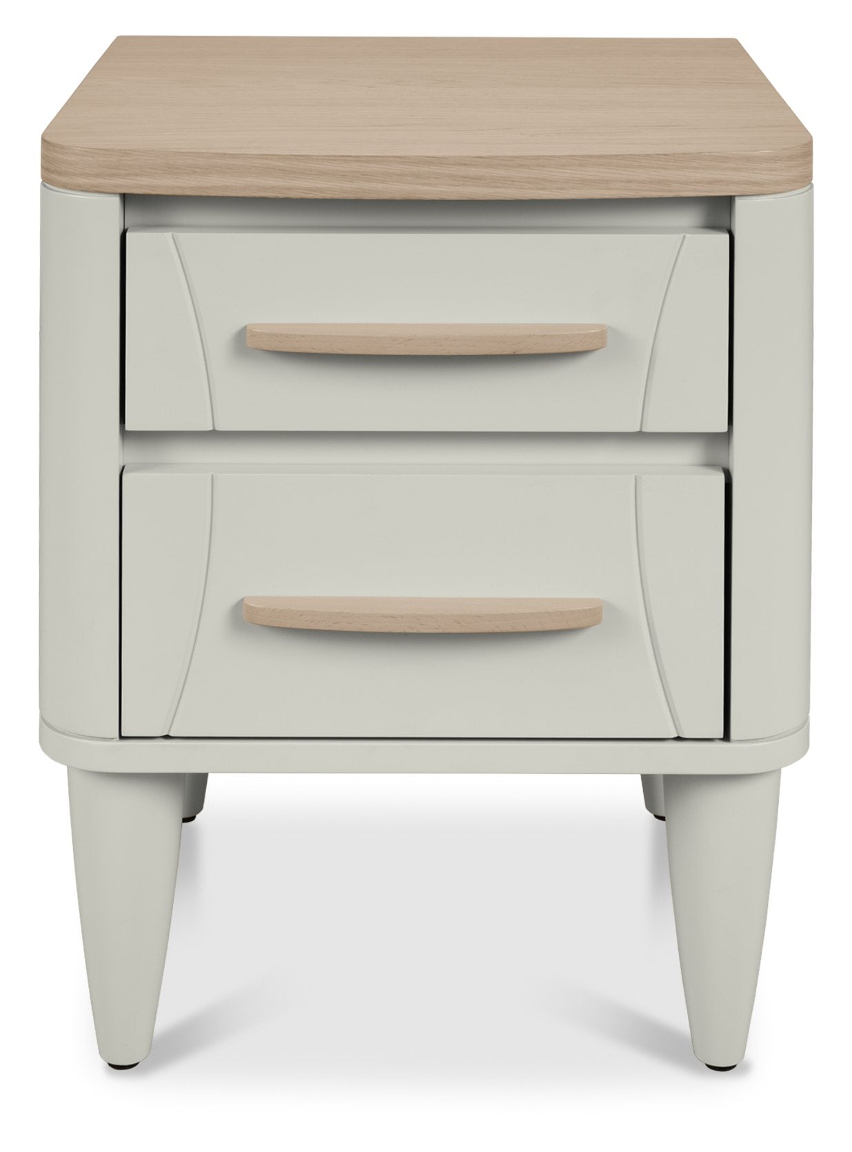 Bentley Designs Larsen Scandi Oak & Soft Grey 2 Drawer Nightstand
