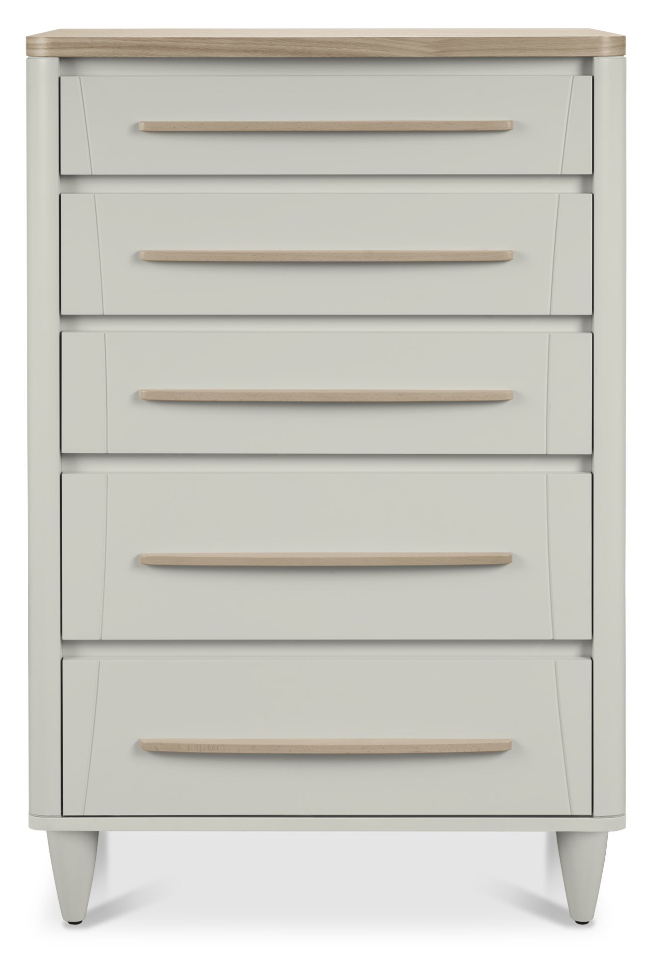 Bentley Designs Larsen Scandi Oak & Soft Grey 5 Drawer Chest