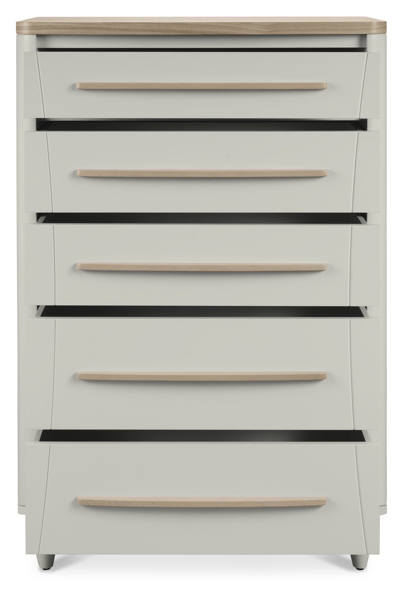 Bentley Designs Larsen Scandi Oak & Soft Grey 5 Drawer Chest