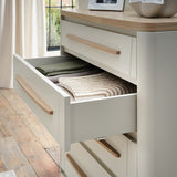 Bentley Designs Larsen Scandi Oak & Soft Grey 5 Drawer Chest