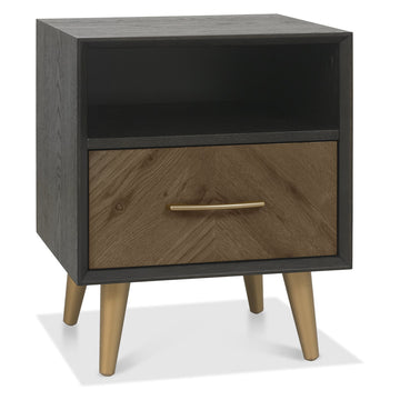 Bentley Designs Sienna Fumed Oak 1 Drawer Nightstand