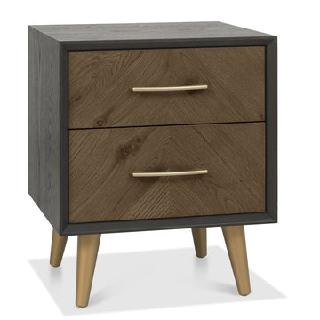 Bentley Designs Sienna Fumed Oak 2 Drawer Nightstand