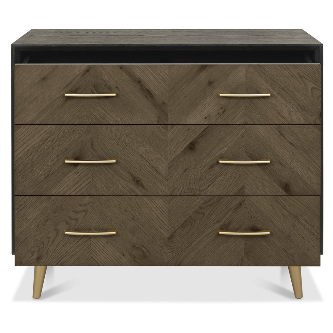 Bentley Designs Sienna Fumed Oak 3 Drawer Chest