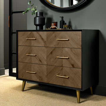 Bentley Designs Sienna Fumed Oak 3 Drawer Chest