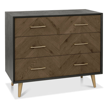 Bentley Designs Sienna Fumed Oak 3 Drawer Chest