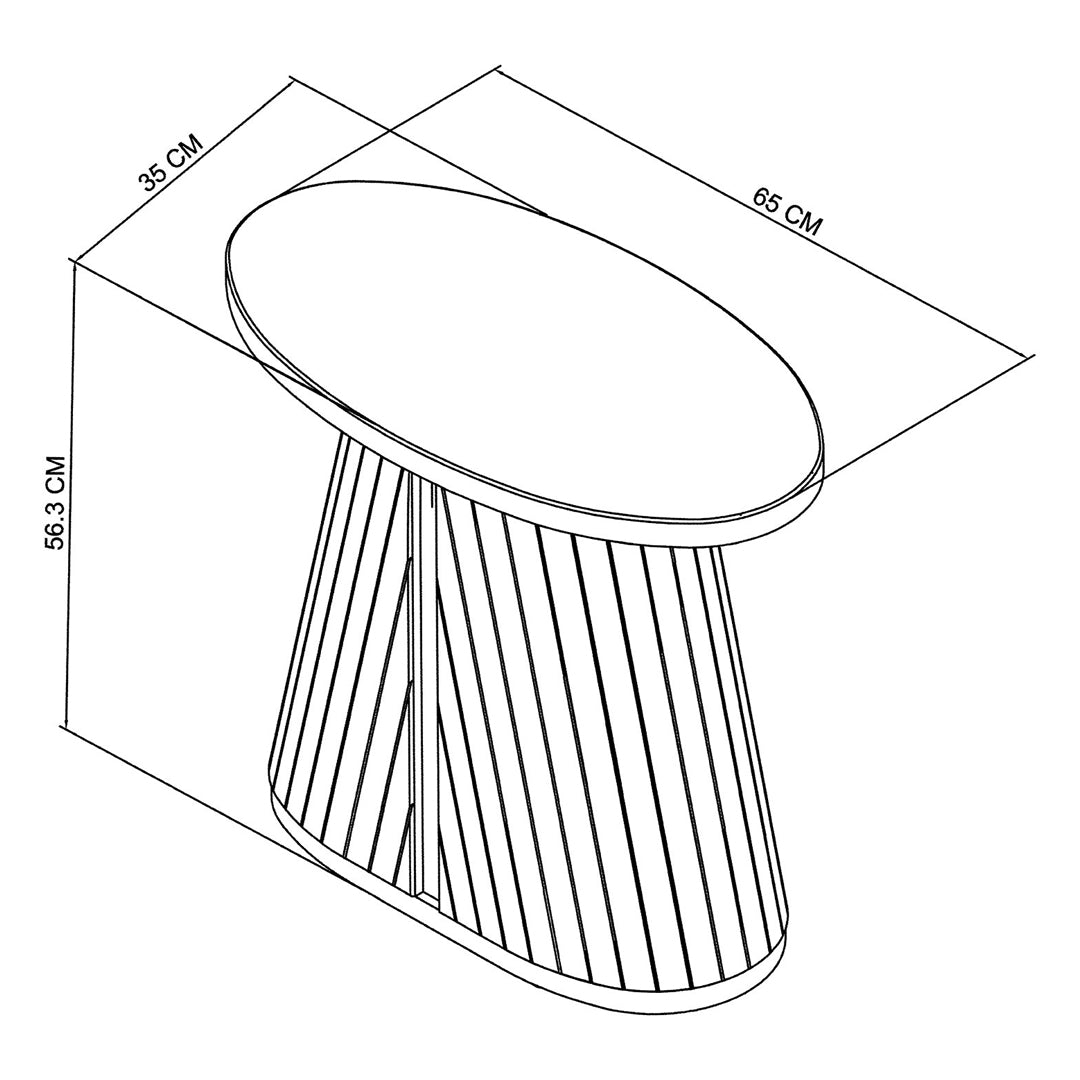 Bentley Designs Vega Scandi Oak & Peppercorn Oval Lamp Table