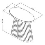 Bentley Designs Vega Scandi Oak & Peppercorn Oval Lamp Table