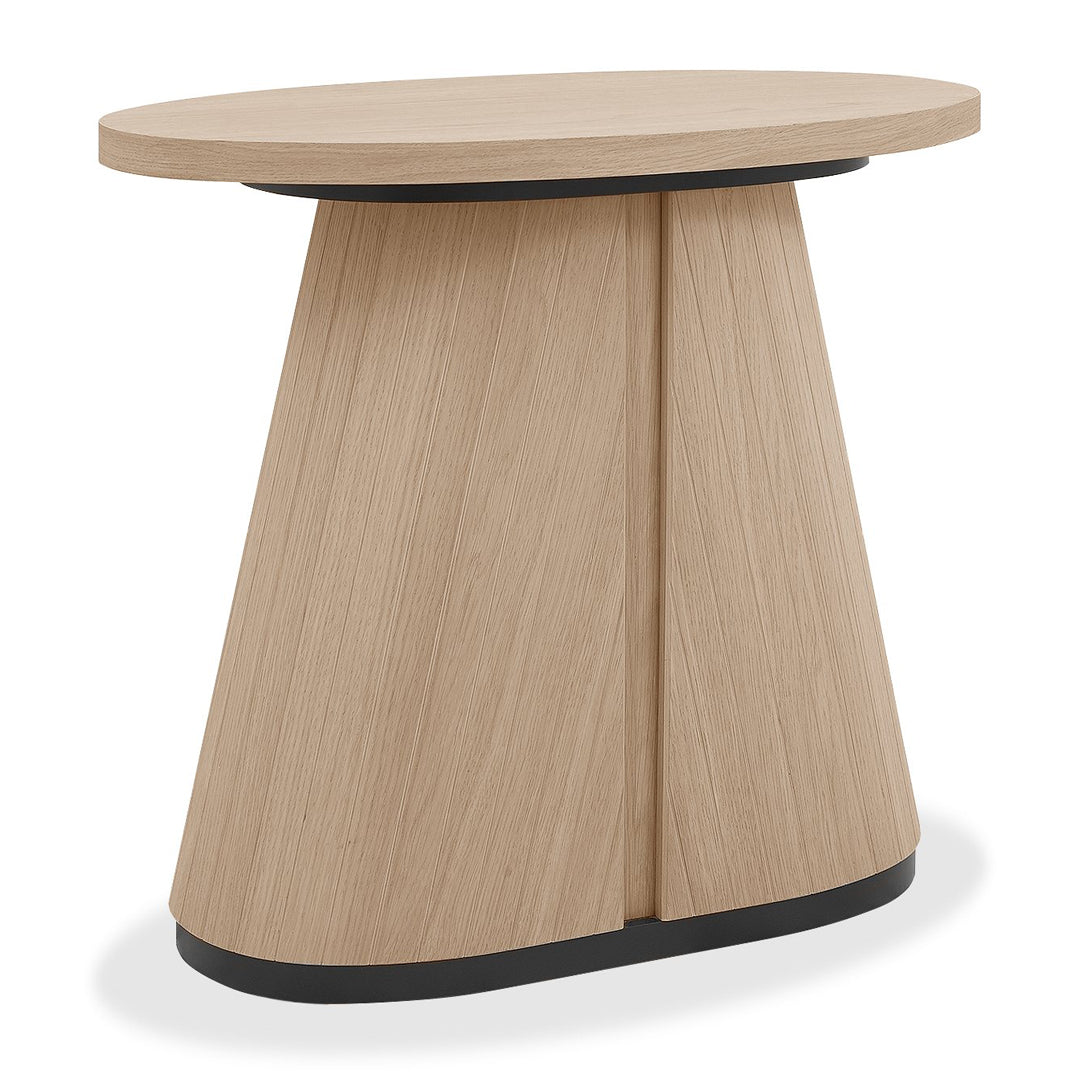 Bentley Designs Vega Scandi Oak & Peppercorn Oval Lamp Table