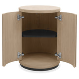 Bentley Designs Vega Scandi Oak & Peppercorn Round Lamp Table