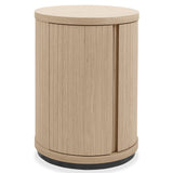 Bentley Designs Vega Scandi Oak & Peppercorn Round Lamp Table
