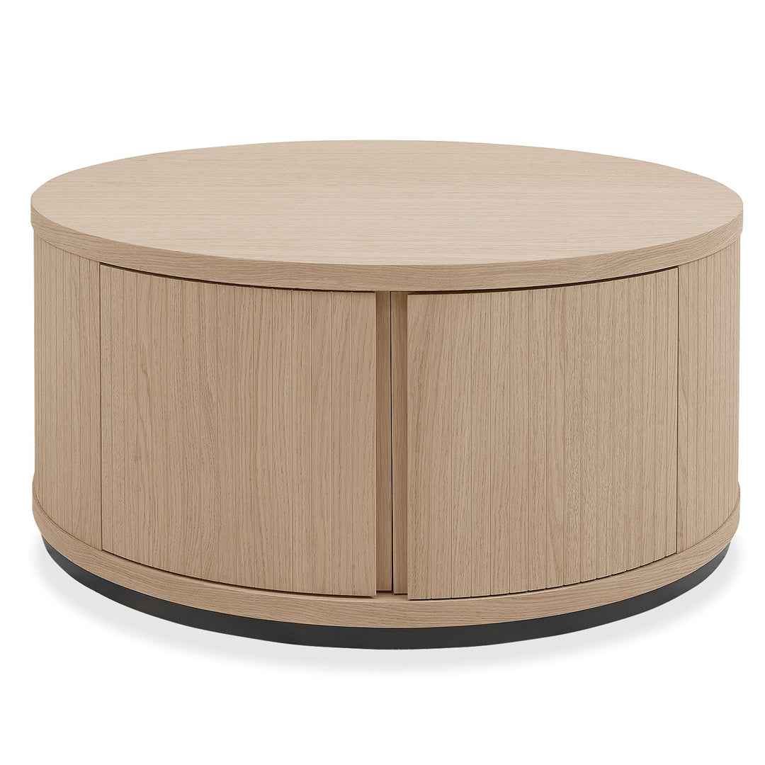Bentley Designs Vega Scandi Oak & Peppercorn Round Coffee Table