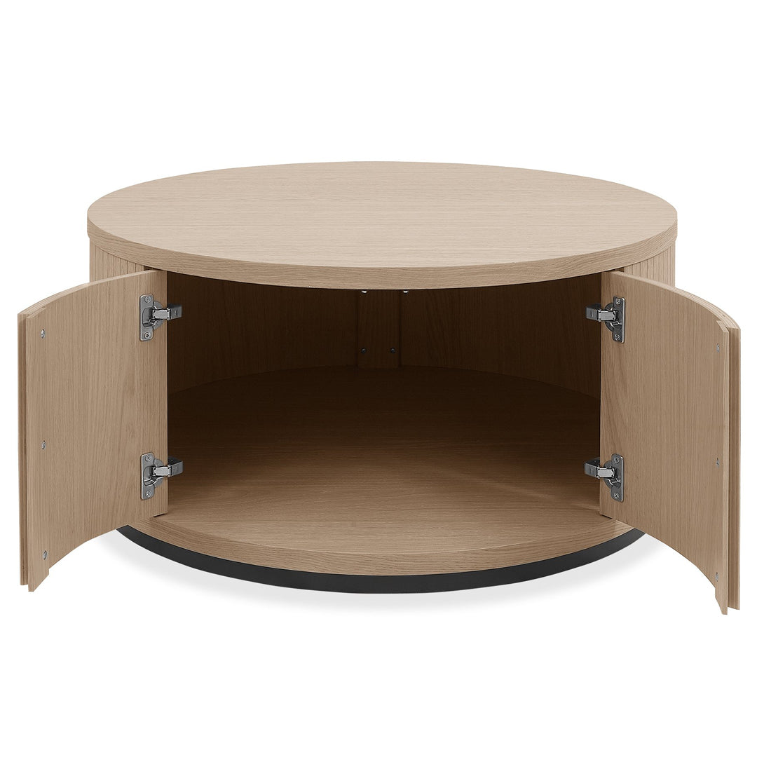 Bentley Designs Vega Scandi Oak & Peppercorn Round Coffee Table