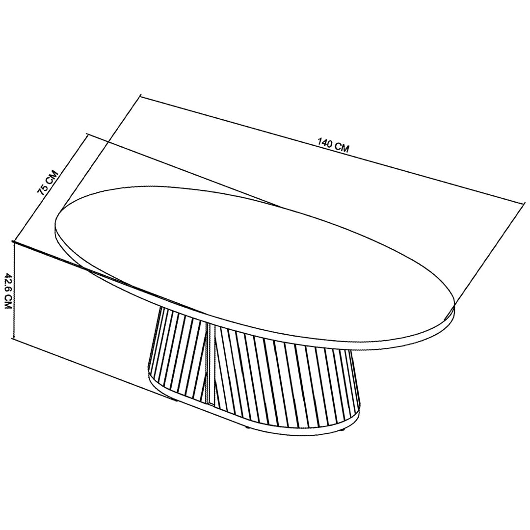 Bentley Designs Vega Scandi Oak & Peppercorn Oval Coffee Table
