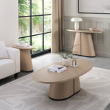 Bentley Designs Vega Scandi Oak & Peppercorn Oval Coffee Table