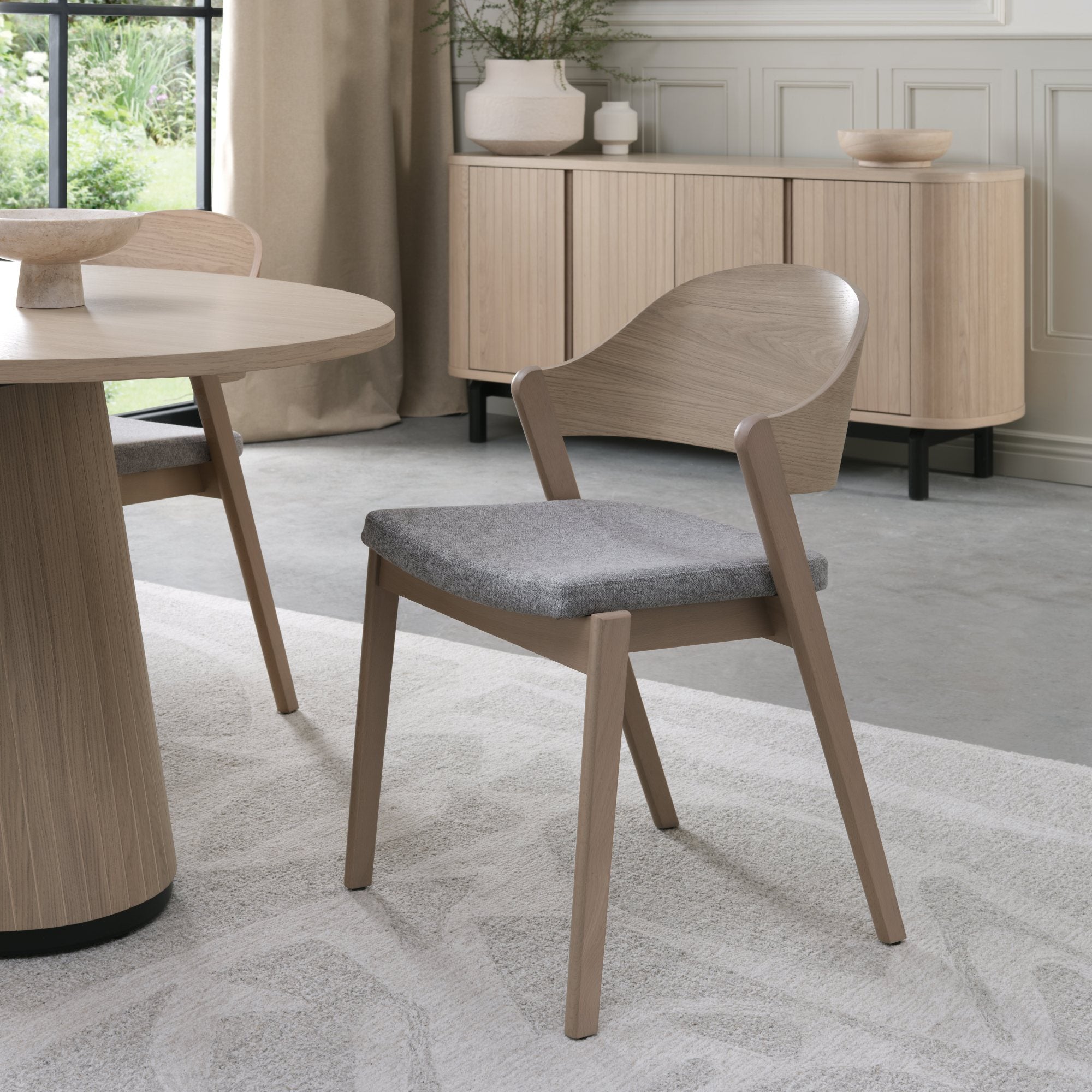 Bentley Designs Vega Scandi Oak Ply Back Chairs (Pair)