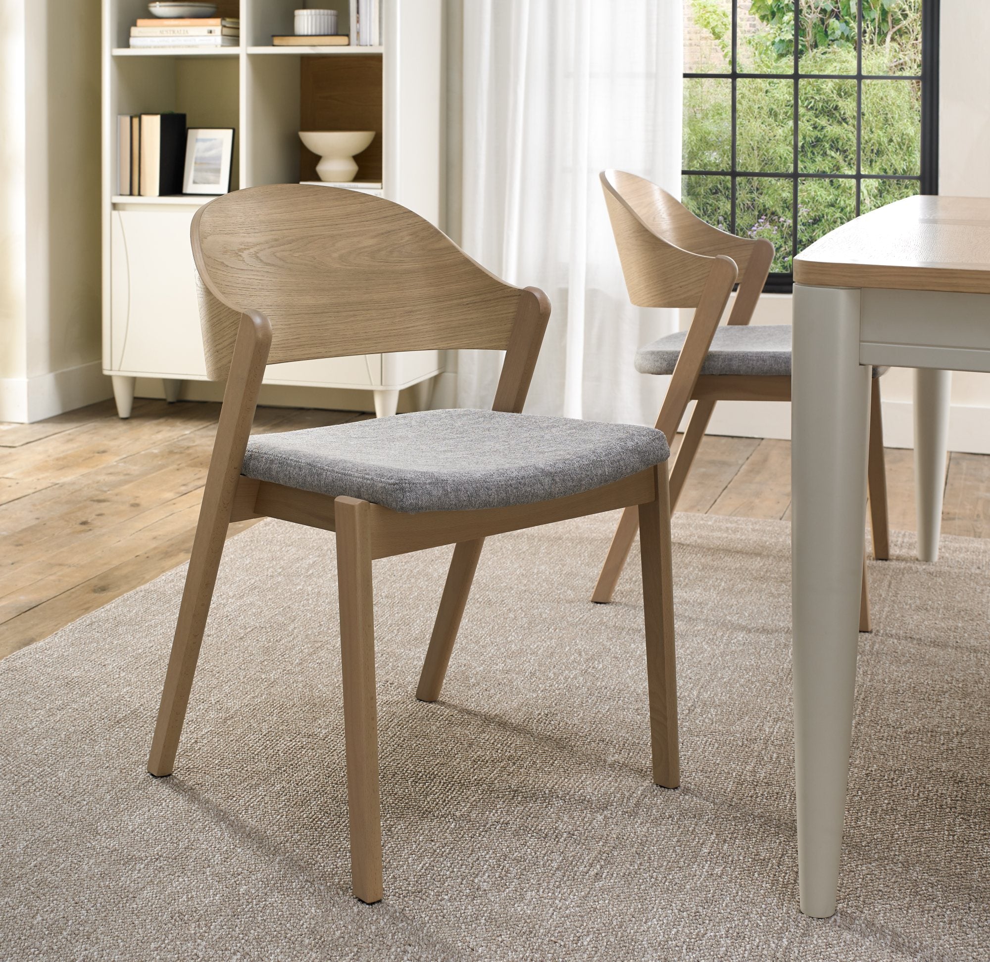Bentley Designs Vega Scandi Oak Ply Back Chairs (Pair)