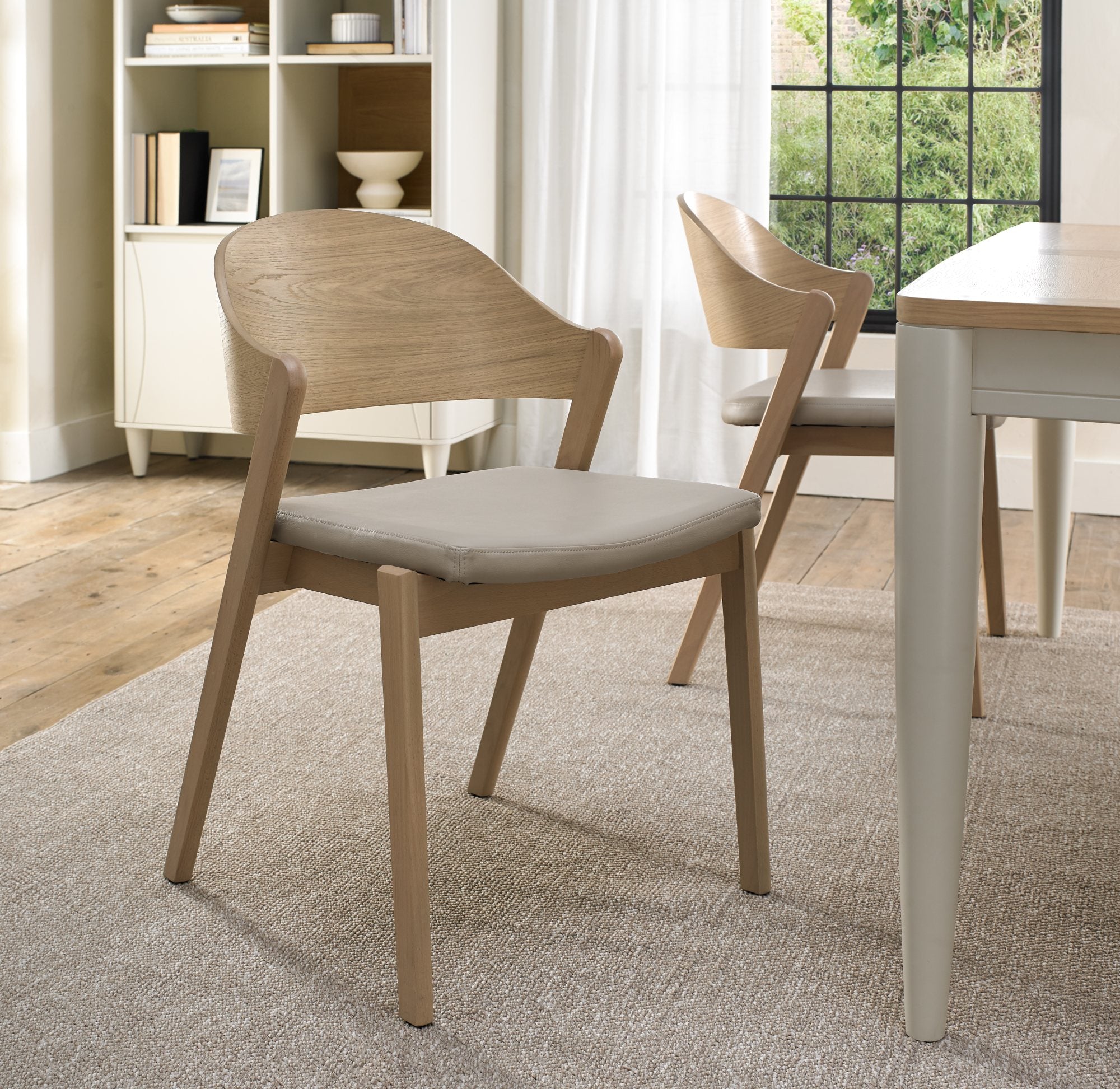 Bentley Designs Vega Scandi Oak Ply Back Chairs (Pair)