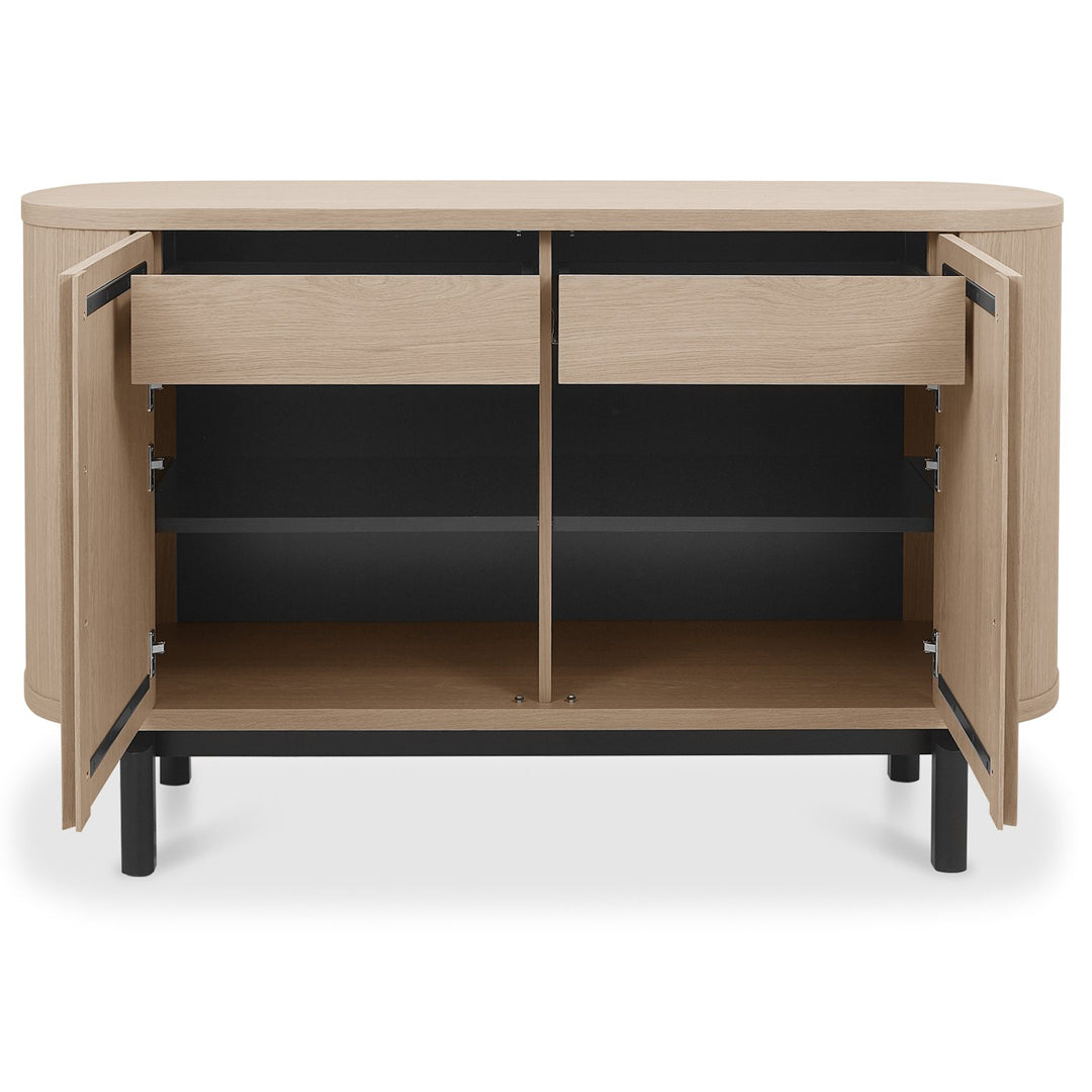 Bentley Designs Vega Scandi Oak & Peppercorn Narrow Sideboard