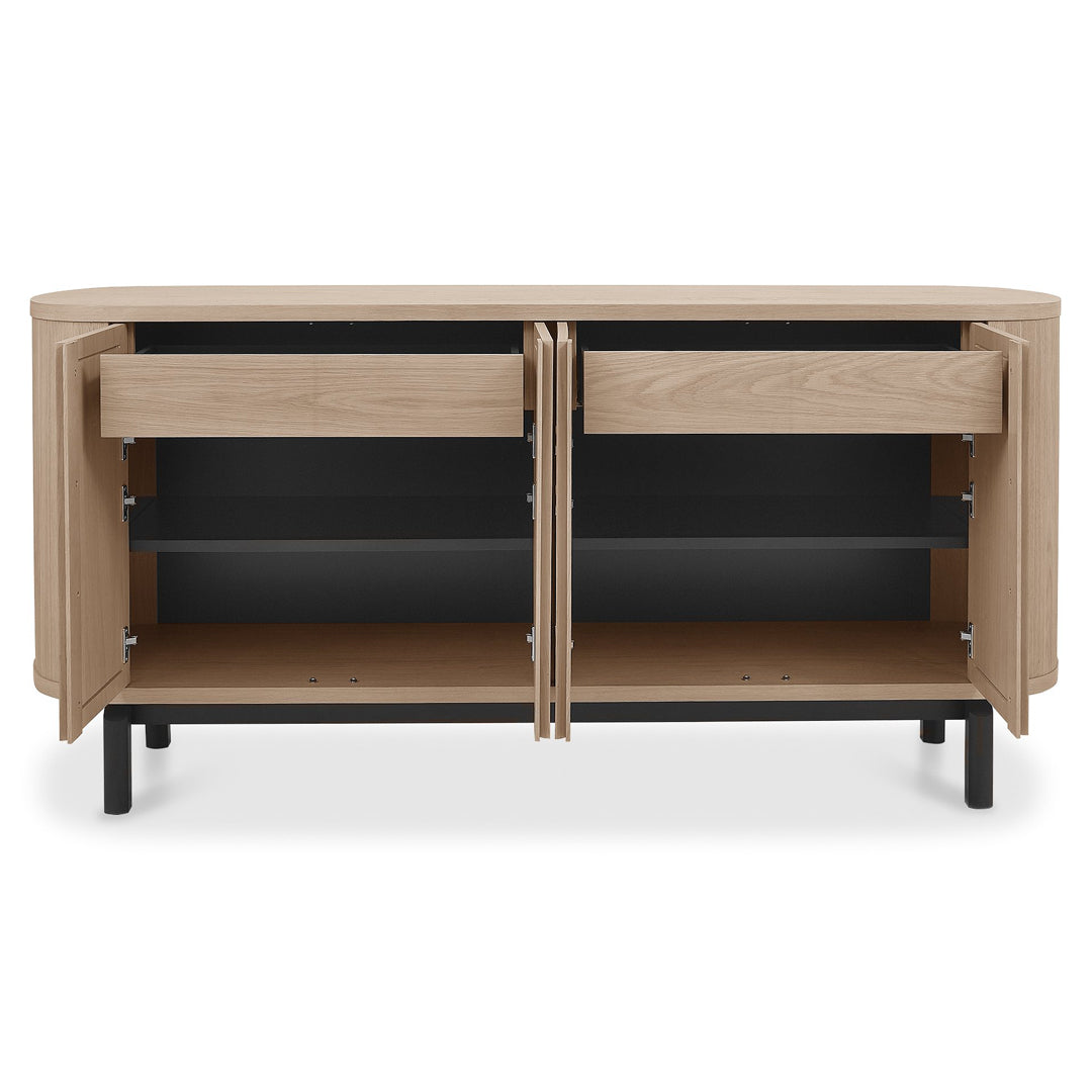 Bentley Designs Vega Scandi Oak & Peppercorn Wide Sideboard