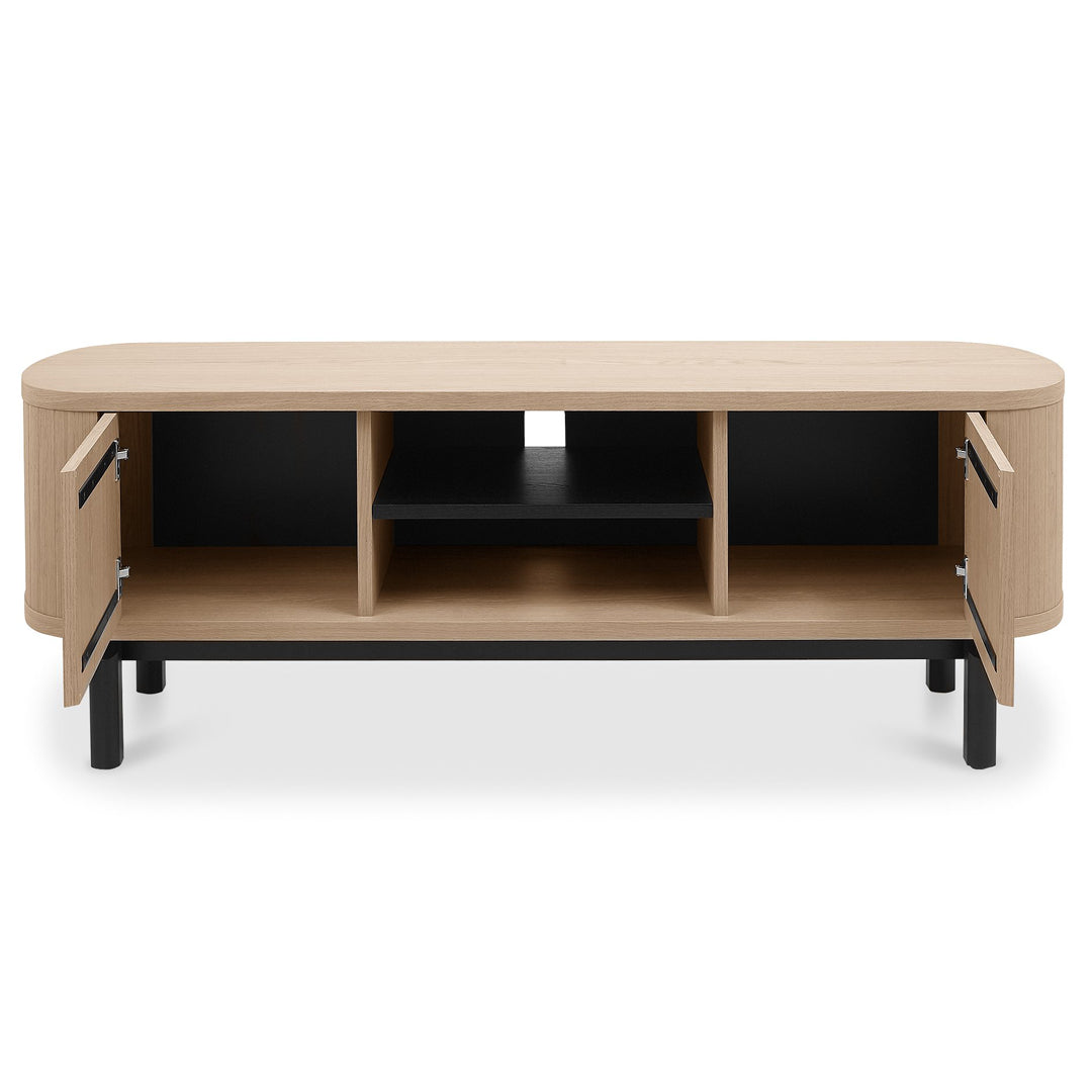 Bentley Designs Vega Scandi Oak & Peppercorn Entertainment Unit