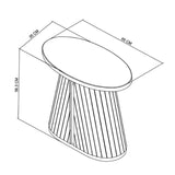 Bentley Designs Vega Grey Oiled Oak & Peppercorn Oval Lamp Table