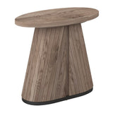 Bentley Designs Vega Grey Oiled Oak & Peppercorn Oval Lamp Table