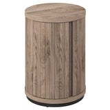 Bentley Designs Vega Grey Oiled Oak & Peppercorn Round Lamp Table
