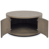Bentley Designs Vega Grey Oiled Oak & Peppercorn Round Coffee Table