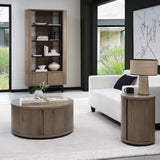 Bentley Designs Vega Grey Oiled Oak & Peppercorn Round Coffee Table