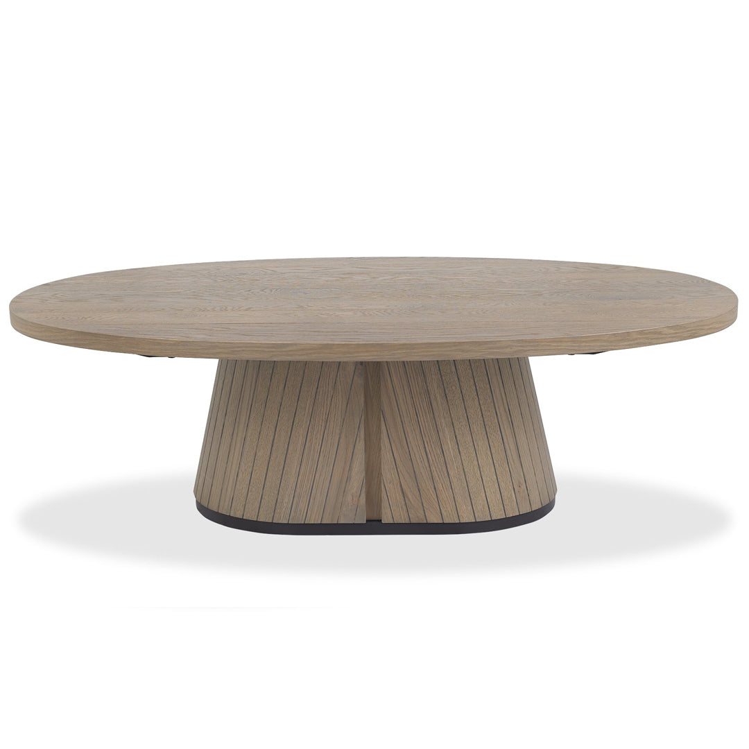 Bentley Designs Vega Grey Oiled Oak & Peppercorn Oval Coffee Table