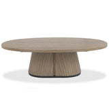 Bentley Designs Vega Grey Oiled Oak & Peppercorn Oval Coffee Table