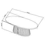 Bentley Designs Vega Grey Oiled Oak & Peppercorn Oval Coffee Table