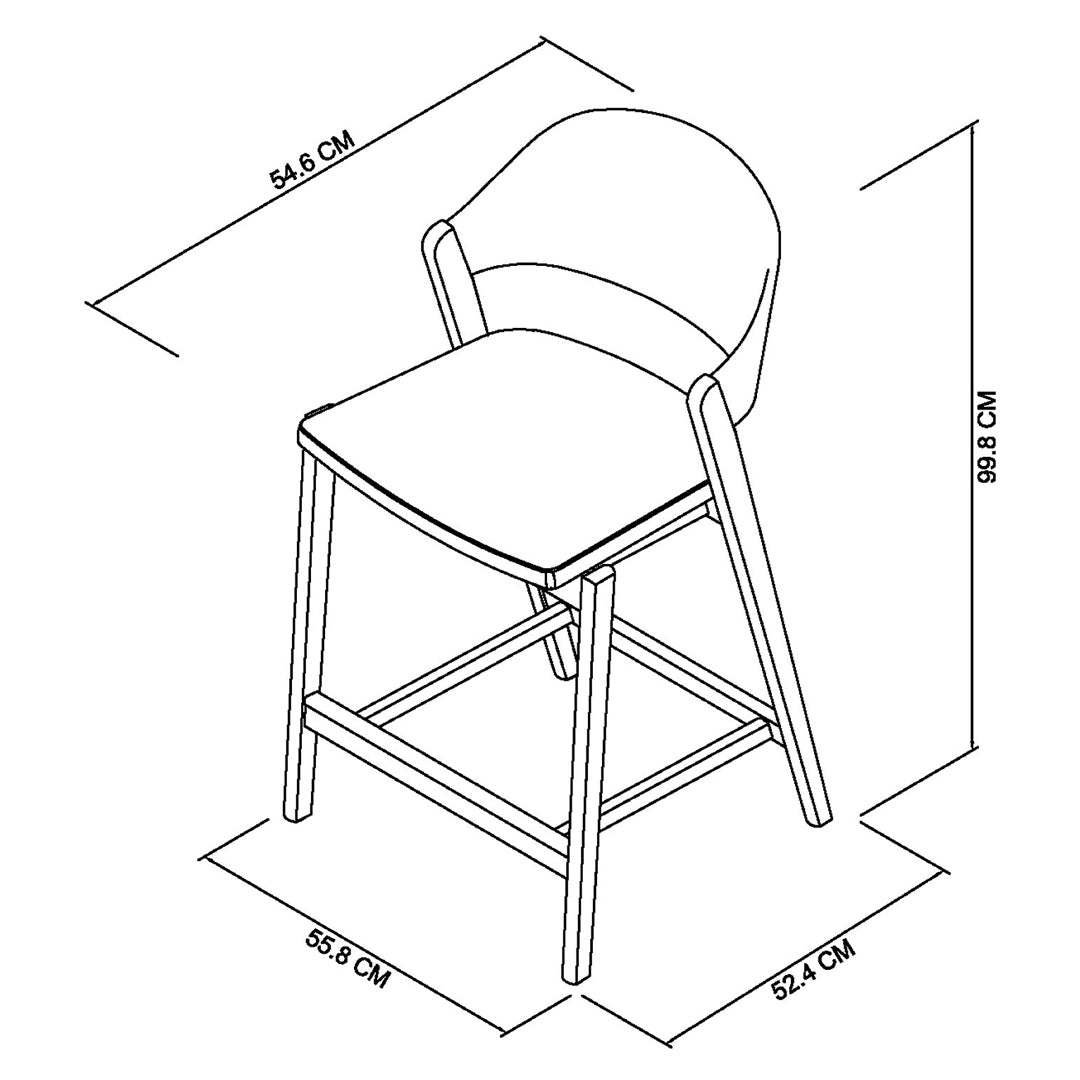 Bentley Designs Vega Grey Oiled Oak Bar Stool