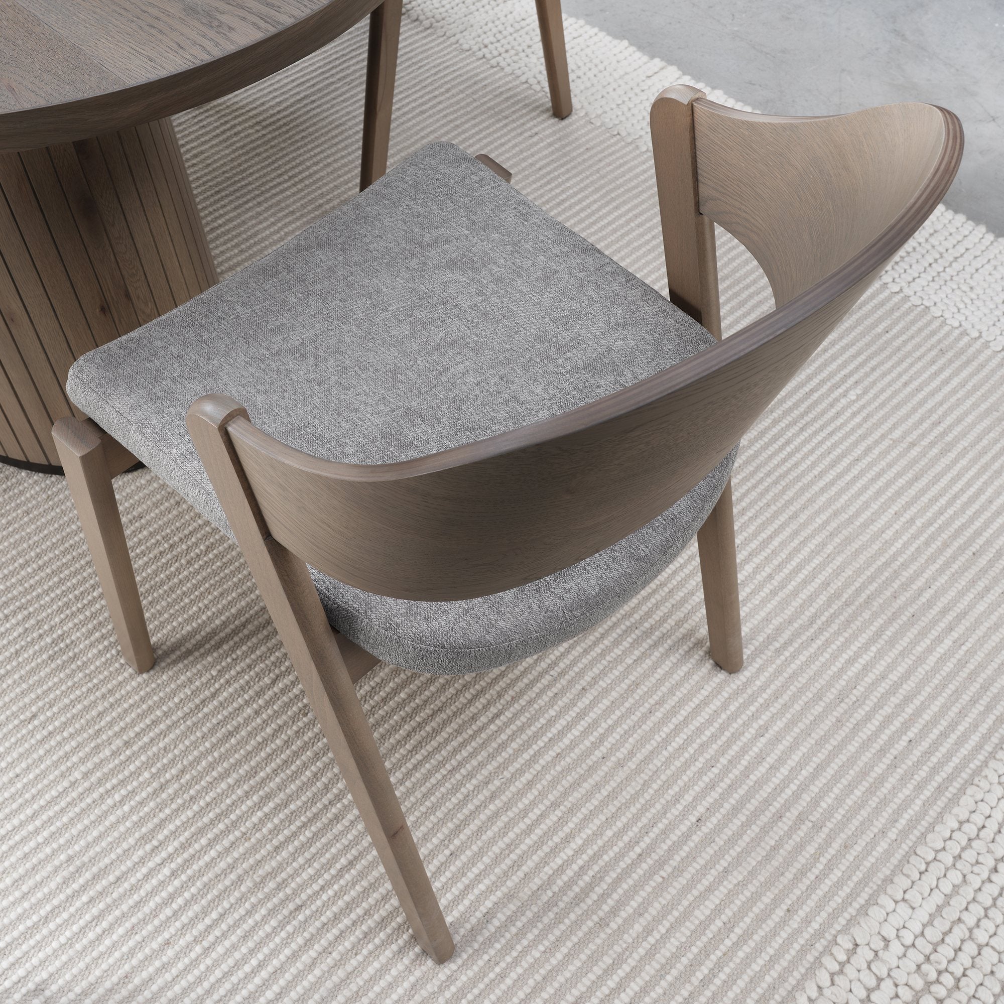 Bentley Designs Vega Grey Oiled Oak Ply Back Chairs (Pair)