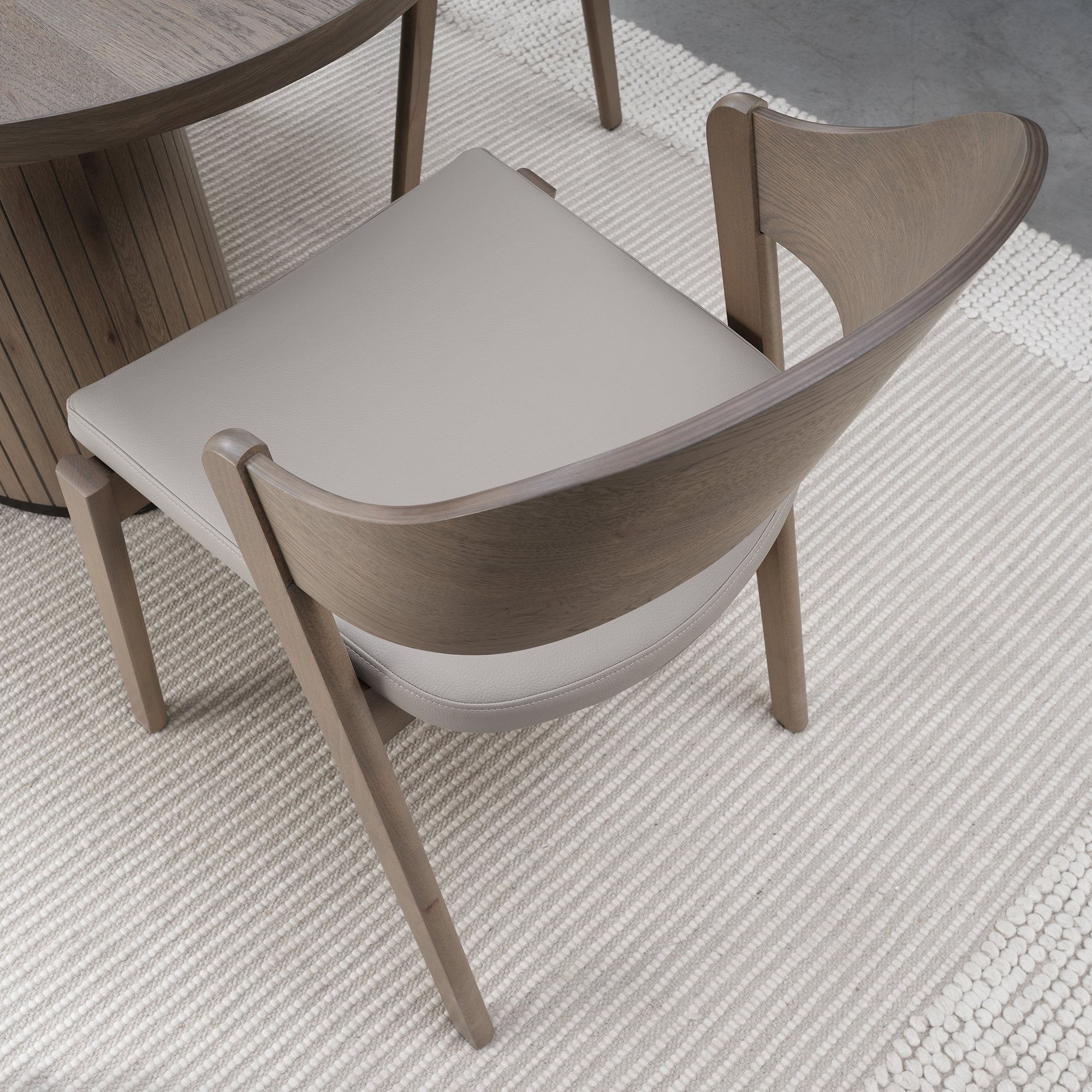 Bentley Designs Vega Grey Oiled Oak Ply Back Chairs (Pair)