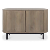 Bentley Designs Vega Grey Oiled Oak & Peppercorn Narrow Sideboard