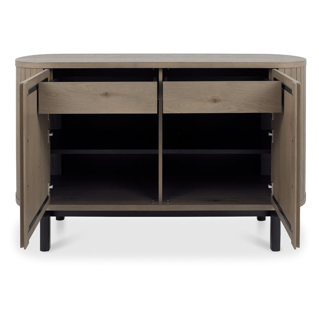 Bentley Designs Vega Grey Oiled Oak & Peppercorn Narrow Sideboard