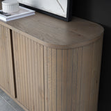 Bentley Designs Vega Grey Oiled Oak & Peppercorn Narrow Sideboard
