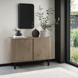 Bentley Designs Vega Grey Oiled Oak & Peppercorn Narrow Sideboard